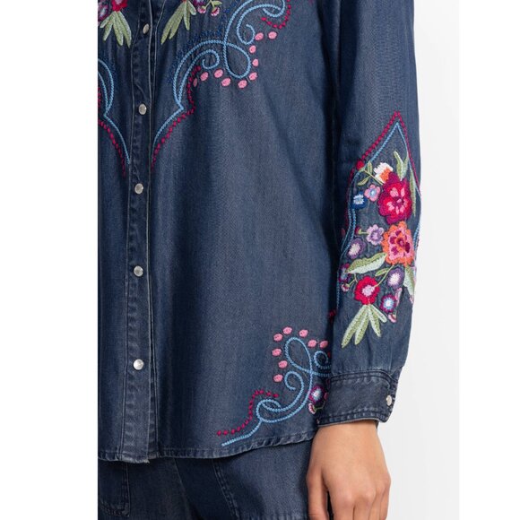 Johnny Was OVERSIZED SHIRT TUNIC Medium NWT - Picture 3 of 7